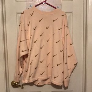 Nike Crew - Light peach with a bronze color swish logo .WORN ONCE